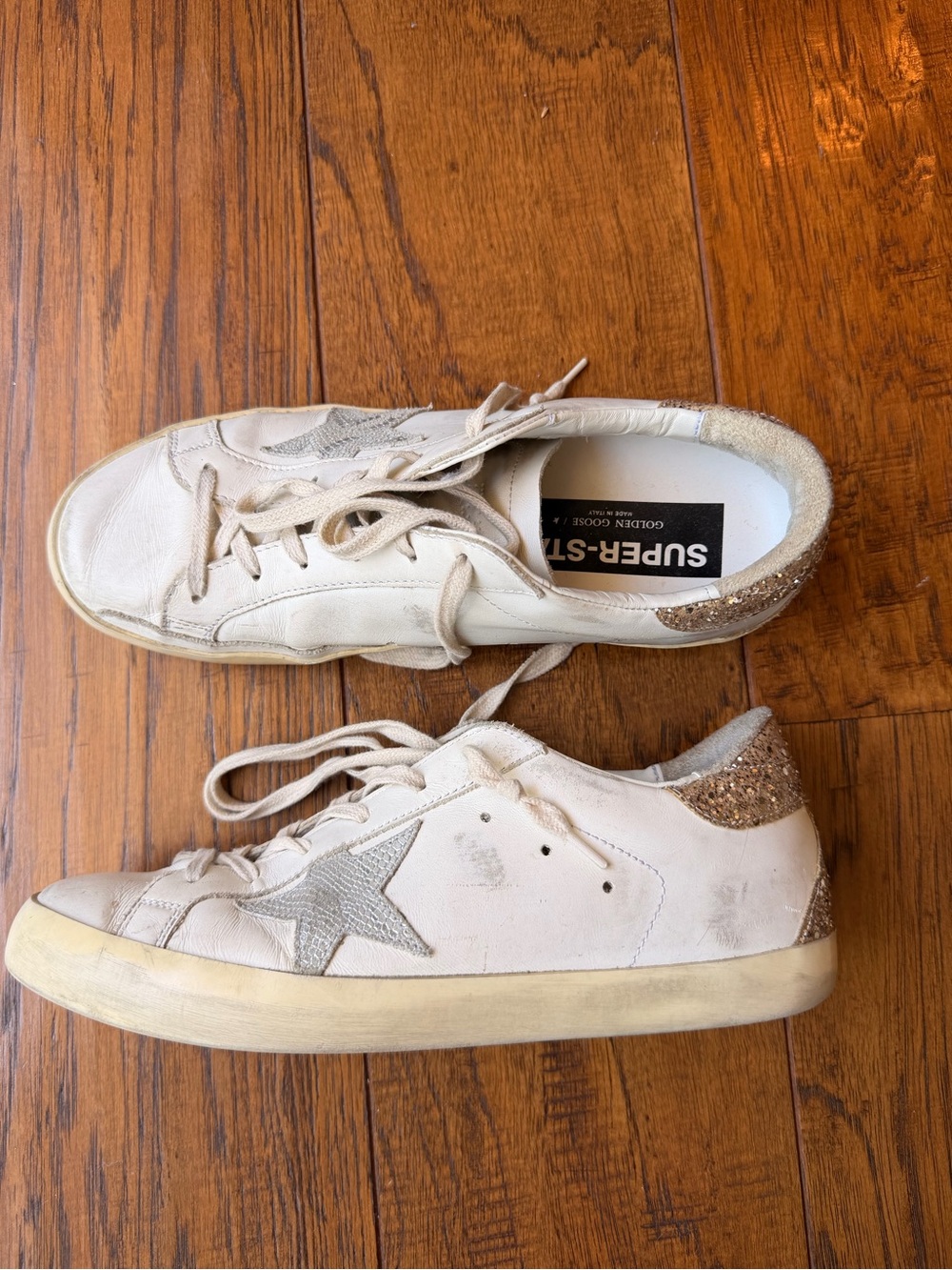 Golden Goose White Leather Star Accent Sneakers, size 40 - Picture 4 of 5